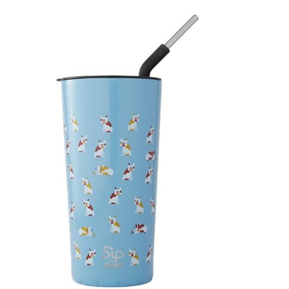 Blue FrenchiesThermos Sip Stainless Steel Hydration Bottle 24 Ounce With Straw - Picture 1 of 1